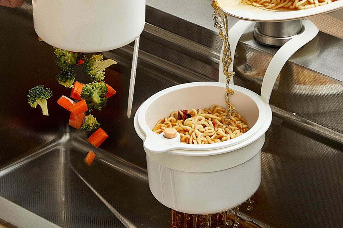 Faucet Hanging Kitchen Sink Strainer Basket - White