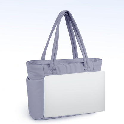 Women¡¯s Handheld Tote Bag ¨C With Cup Holder Compartment and Luggage Sleeve for Travel & Work Purple