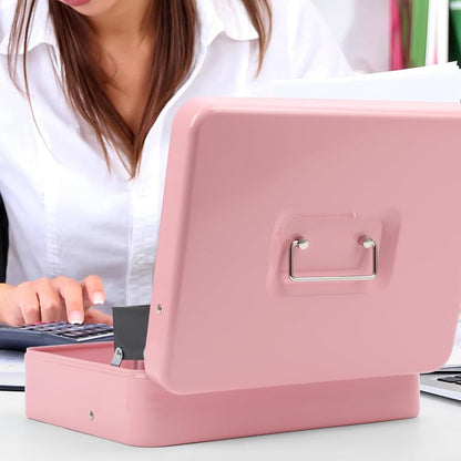 Locking Cash Box with Lock Money Box with Cash Tray