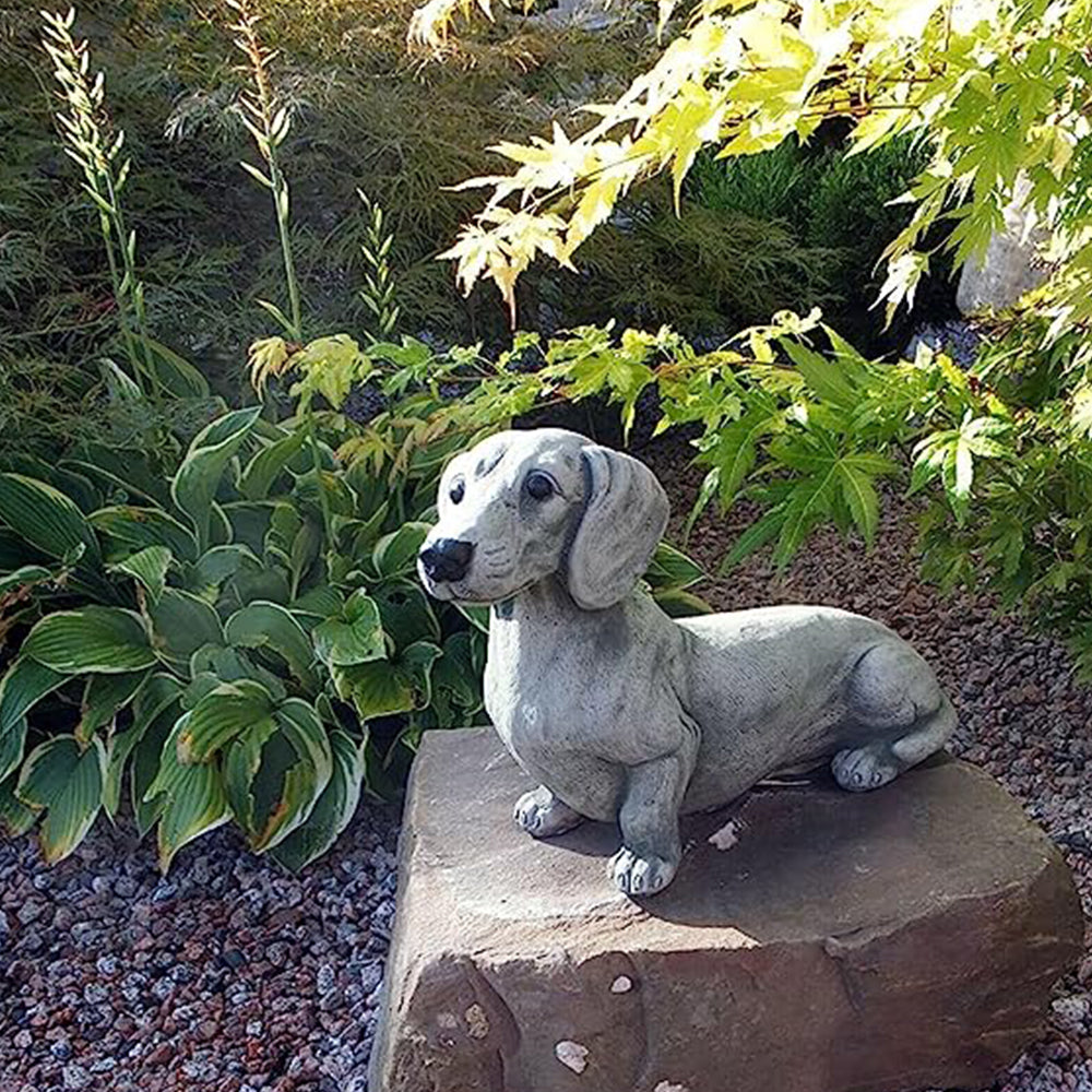 Garden Dog Figurine Dog Statue Garden Decor Indoor Outdoor Lawn Courtyard Ornament Garden Decor-Dachshund