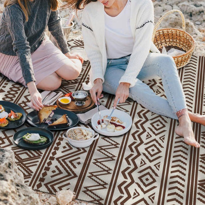 Geometric Pattern Floor Mat Camping Mat for Outdoor Patio Picnic Beach Style 4