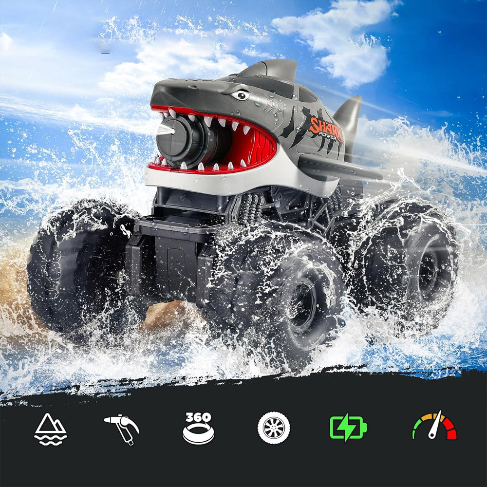 Gesture Sensing Amphibious RC Shark Monster Truck - Green