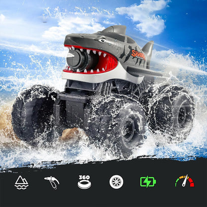 Gesture Sensing Amphibious RC Shark Monster Truck - Green