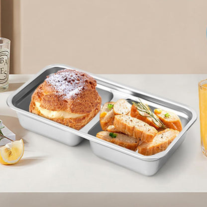 4Pcs Set Grab and Go Snack Containers Food Container for Lunch Snacks Dips Condiments-Double-Compartment
