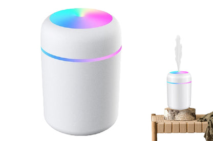 Car Air Purifier USB Diffuser Mist Humidifier With Led Night Light-White