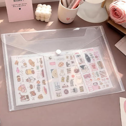 20 Pack Clear Horizontal Snap File Bags - A5
