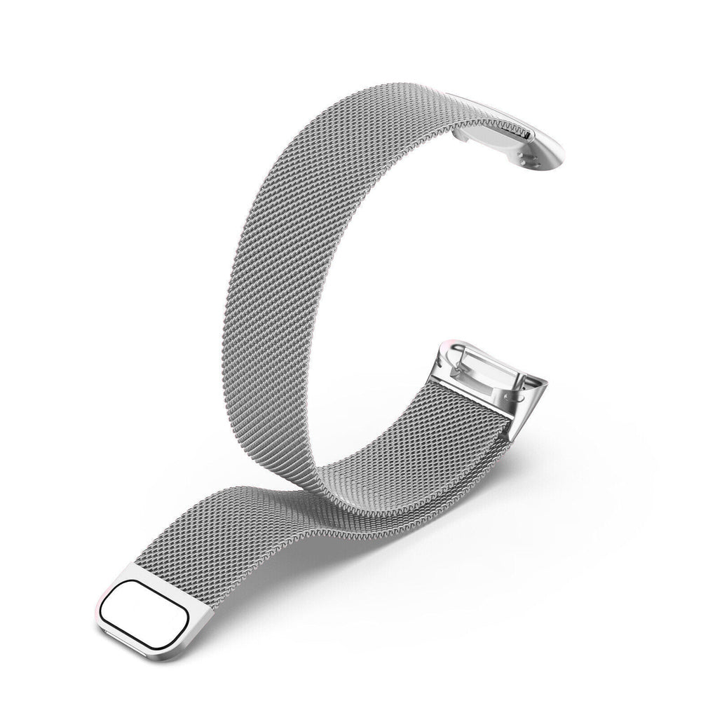 For Fitbit Charge 5 Replacement Stainless Steel Magnet Strap Milanese Band Silver