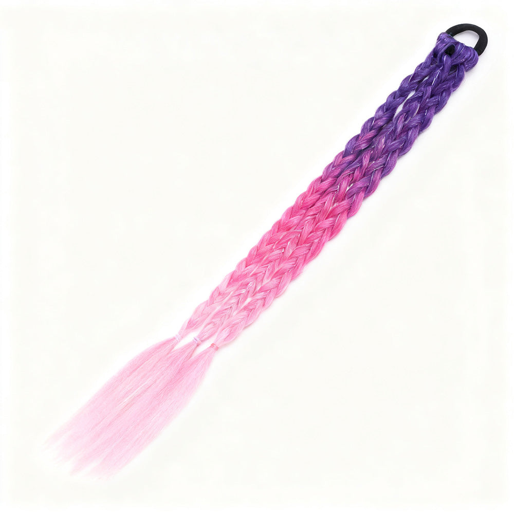 2PCS 45cm Three-Strand Braiding Hair for Wigs and Hair Extensions DIY Styling Pink