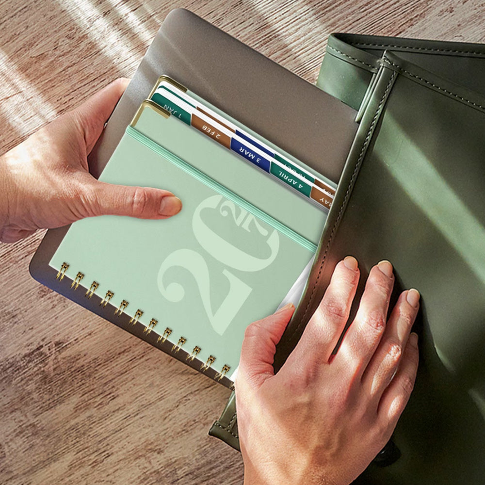 2027 A5 Hardcover Weekly Planner Calendar Notebook January to December - Green