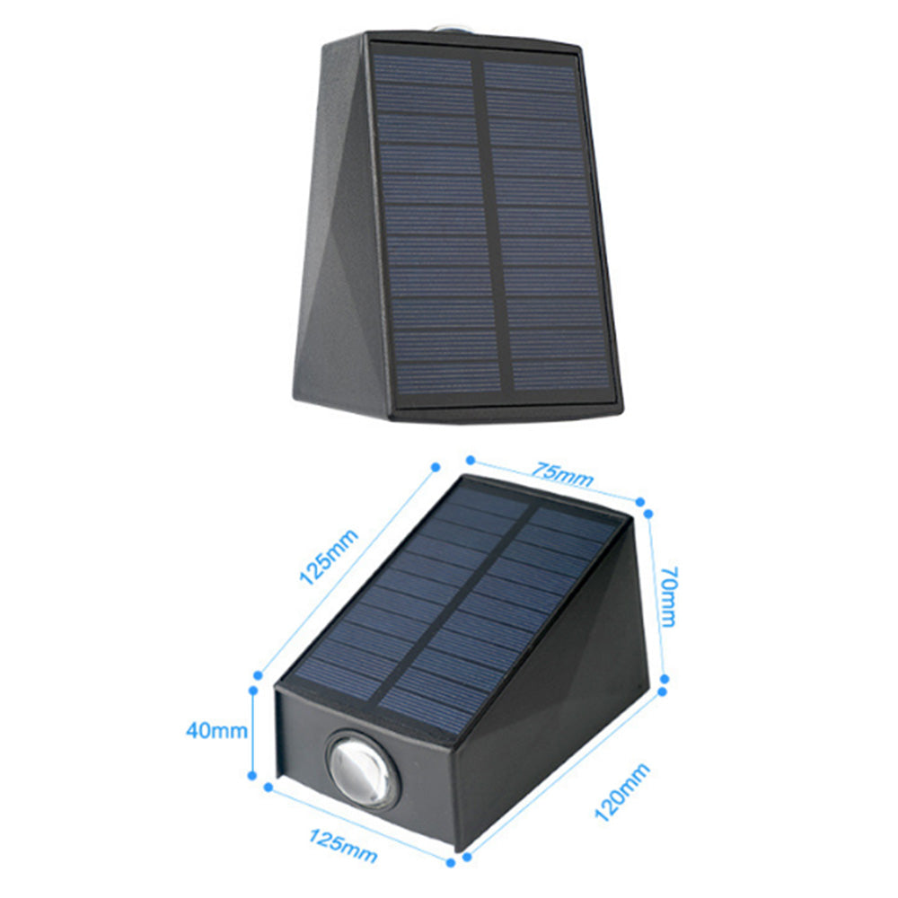 2Pcs Solar Wall Lights Outdoor Up and Down Sconce Lights for Garden Patio Garage Porch White