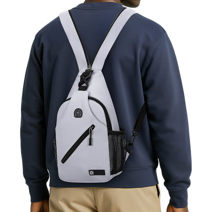 Travel Crossbody Chest Bag for Men and Women Adjustable Sling Backpack Grey