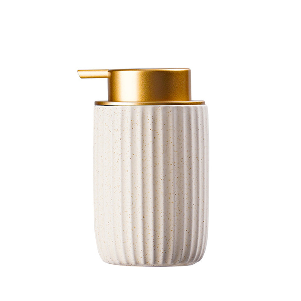 300ml Ceramic Foaming Soap Dispenser for Bathroom Kitchen-Beige
