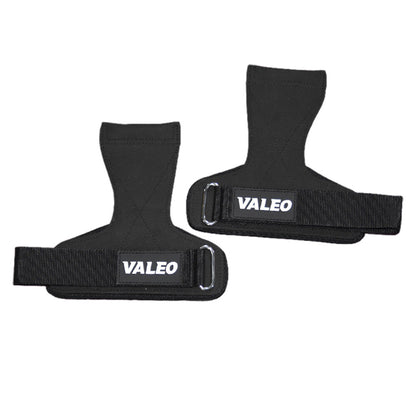 Pair of Weight Lifting Gloves Adjustable Hook and Loop Wrist Strap for Deadlift and Powerlifting Gym Workout Lifting Hooks Black