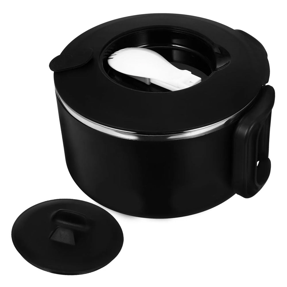 1200ML Large Ramen Bow with Lid Spoon Storage Bag-Black