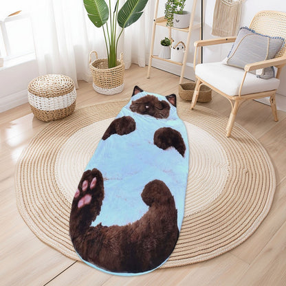 Cat Sleeping Bag Wearable Blanket for Camping Sleepovers Home Lounging Style2