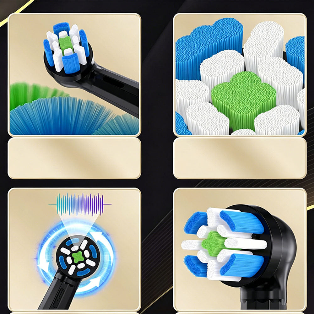 4Pcs Replacement Toothbrush Heads Compatible with OralB io Series-Black