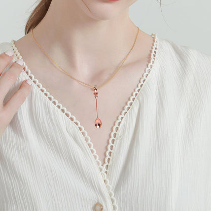 4Pcs Mini Crown Spoon Necklace Mini Tea Spoon Pendant Charm Vintage Jewelry for Women Girls