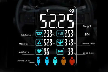 Smart Digital Bathroom Body Fat Scale 180KG Bluetooth Scales Weight for BMI Water-Navy Blue