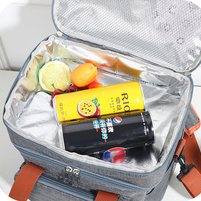 Portable Lunch Bag Thermal Insulated Food Container Cooler Bag for Outdoor  Camping Work School Grey
