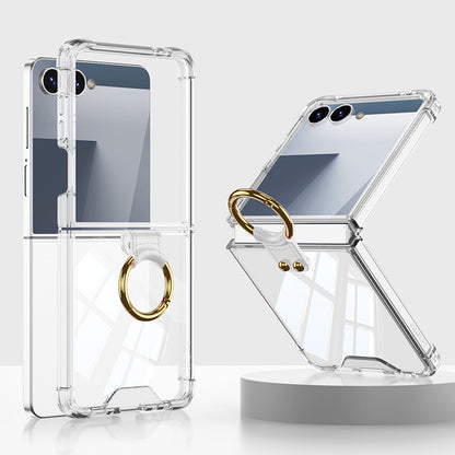 Case and Back Glass Protector for Samsung Galaxy Z Flip 8 7 - Clear