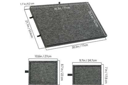 6 Sliding Drawers  Puzzle Board  Foldable Felt Puzzle Table Up to 1000 Pieces-Dark Grey