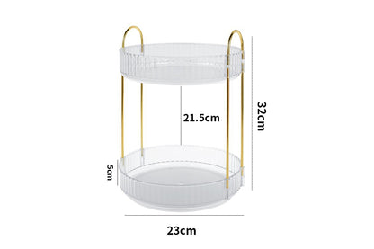 For Vanity 360 Degree Rotating Makeup Organizer Large Capacity Make Up Shelf-Transparent