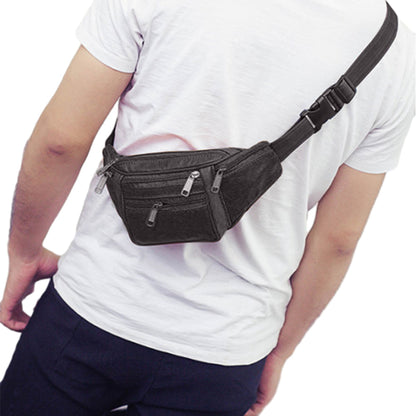 Multi-pocket Fanny Pack Leather Waist Bag Bum Bag Coffee