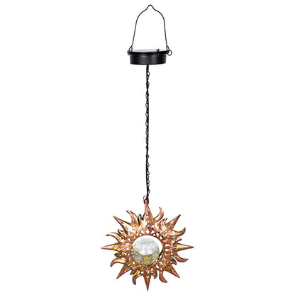 Solar Lights Sun Cracked Glass Lantern- Sun