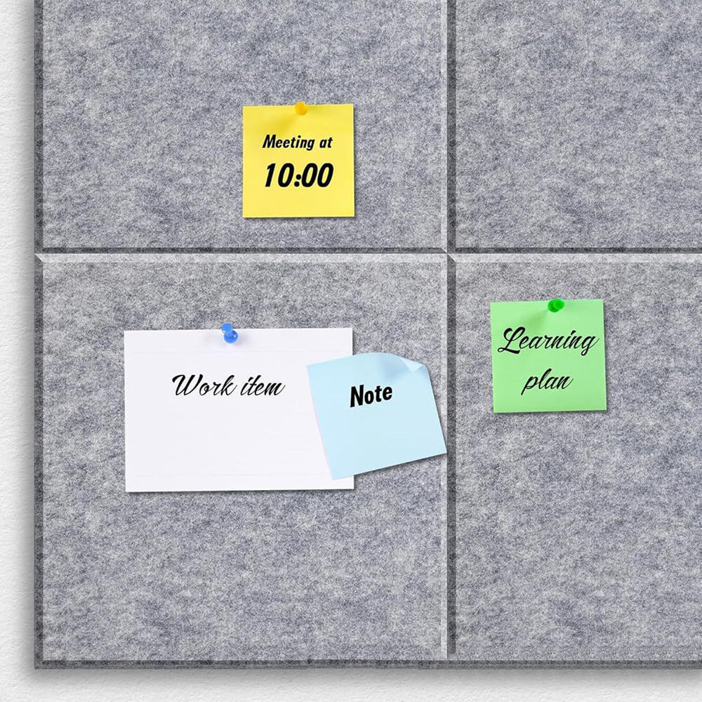 12Pcs Large Felt Bulletin Board Cork Boards for Walls Office Classroom-Grey