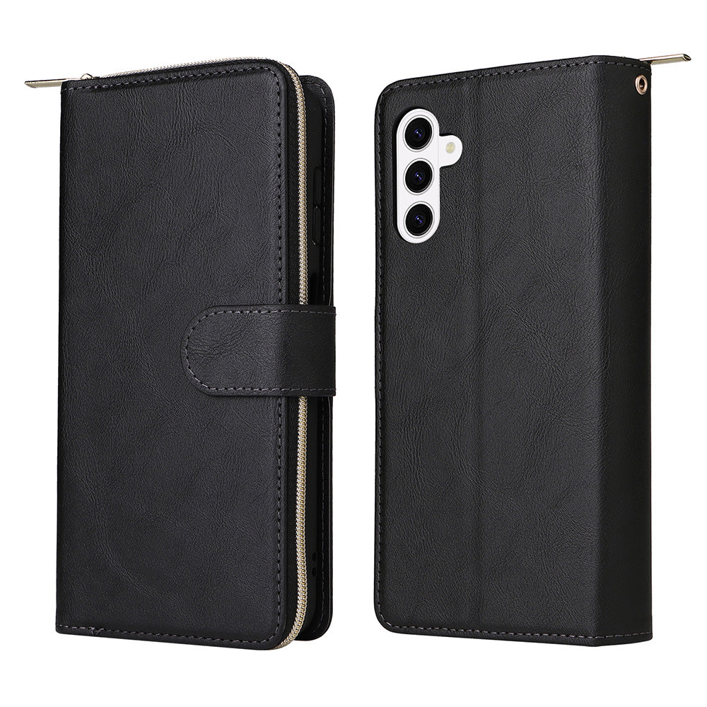 Wallet Leather Flip Cover for Samsung S26 Series with Card Slots Kickstand-Black