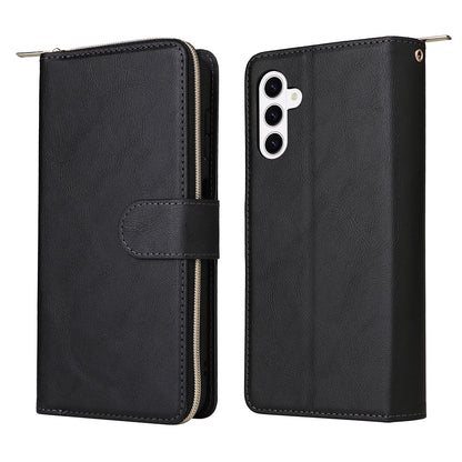 Wallet Leather Flip Cover for Samsung S26 Series with Card Slots Kickstand-Black