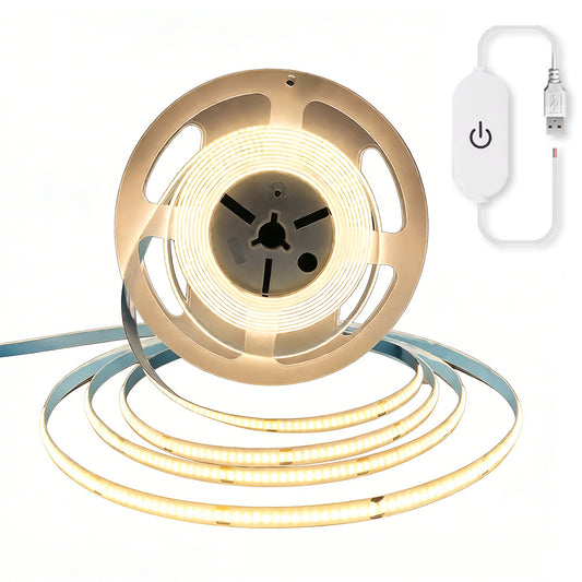 5V USB LED Light Strip COB LED Strip Lights for TV Under Cabinet-Warm