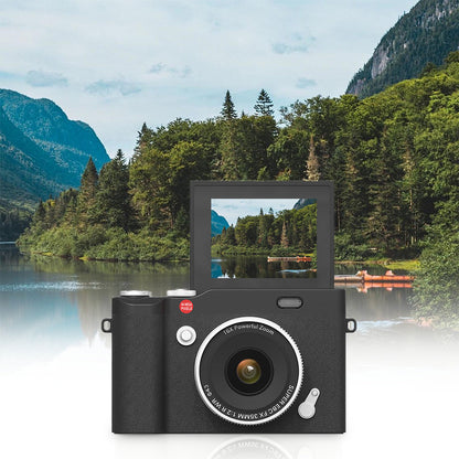 4K 64MP Vlogging Camera with Flip Screen & 16X Digital Zoom Black