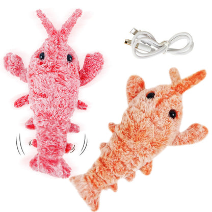 Throbbing Floppy Lobster Pet Dog Cat Interactive Toy Electric USB Charging Toy-Pink