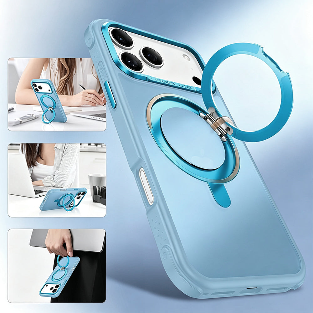 360 Degree Rotating Stand Case for iPhone 18Pro 17Pro - Blue