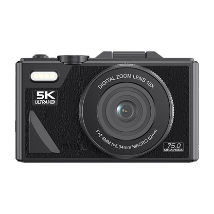 Digital Camera with 180-degree Flip Screen and 64MP Autofocus-Black
