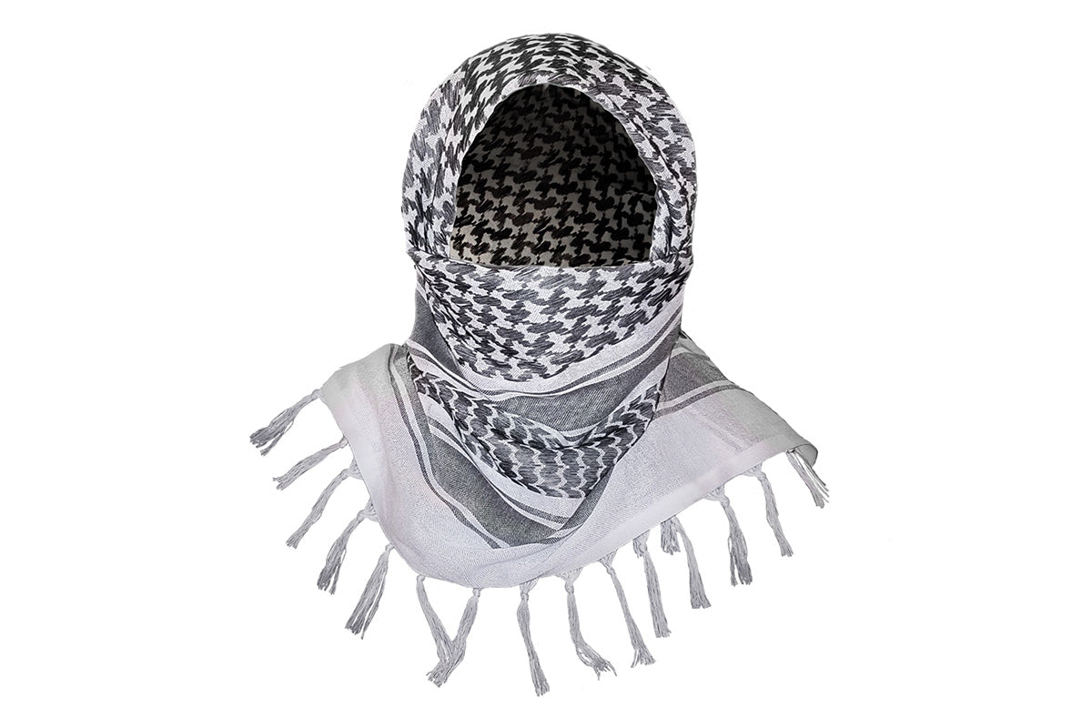 Military Shemagh Arab Tactical Desert Keffiyeh Thickened Scarf Wrap for Men-Gray
