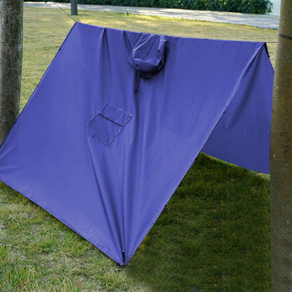 3 in 1 Portable Rain Poncho Waterproof Lightweight Emergency Raincoat with Pocket-Blue