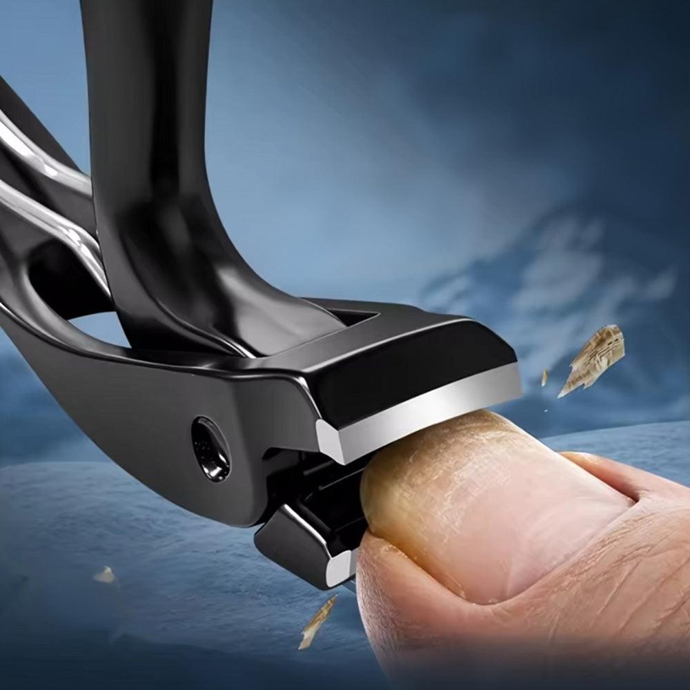 2 Pieces Long Handled Curved Head Toe Nail Clipper - Black