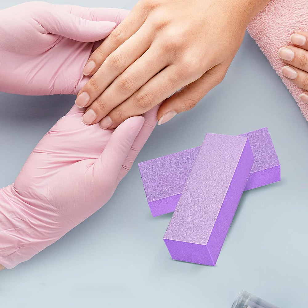10Pcs 150 Grit Nail Buffer Blocks for Acrylic and Gel Nails-Purple