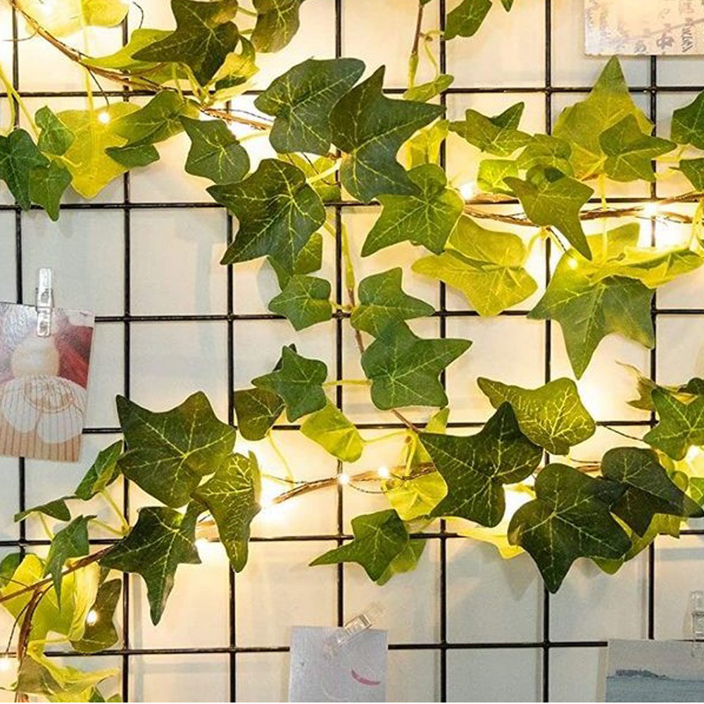 10m 100 LED Artificial Ivy Leaves Solar String Light -Style 2