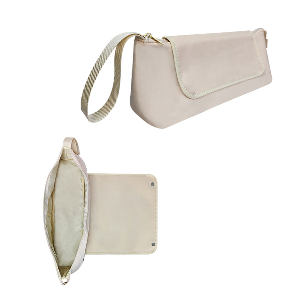 Portable Hair Tools Organizer Travel Bag withHeat Resistant Mat for Flat Irons Hair Straighteners Beige