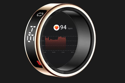 Smart Ring Health Tracker Waterproof Fitness Rings for Heart Rate Sleep-Gold
