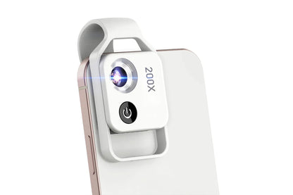 200X Phone Mini Pocket Microscope - White