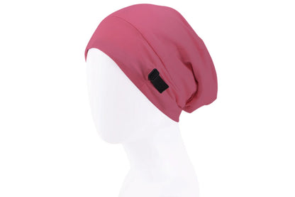 Sleeping Bonnet Hair Wrap Satin Cap Adjustable Night Soft Hat Headwear-Rose Red