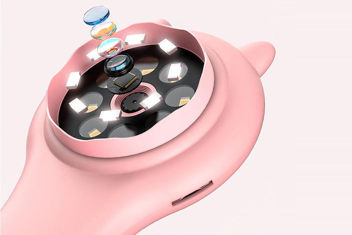 Portable Handheld Magnifying Glass for Kids Mini Microscope Educational Toy-Pink color