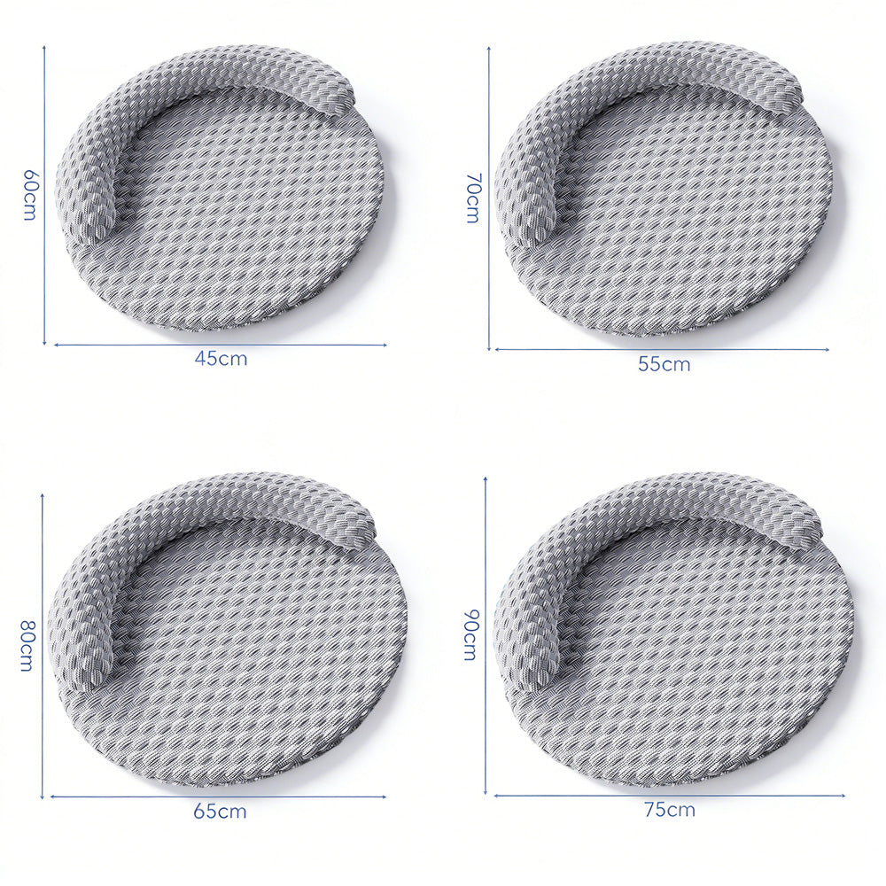 Washable Cooling Pet Bed with Removable Cover for Dogs and Cats-Grey