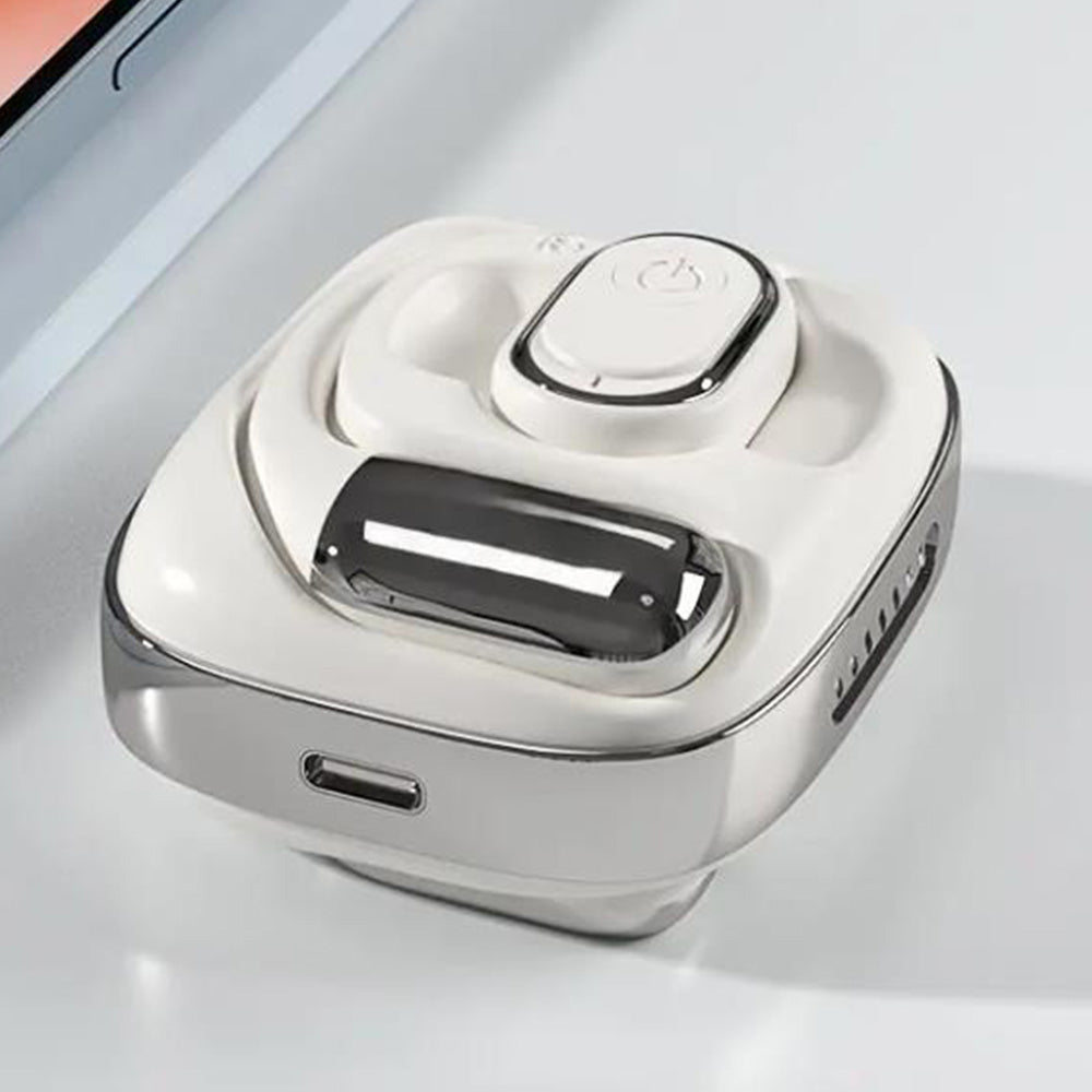 Bluetooth Open Ear Earbuds Wireless Headphones with Earhooks Air Conduction Headset with Mic for Running Workout White