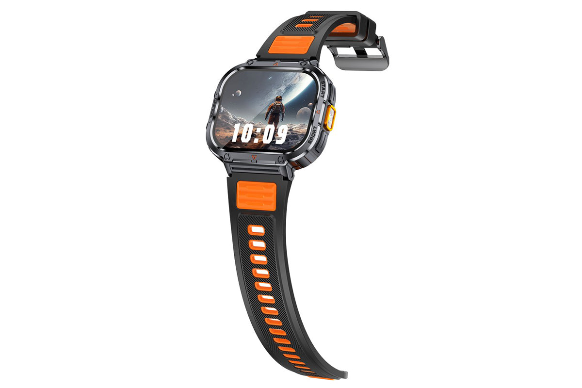 Smart Watch 2.0-Inch Fitness Watch with Flashlights Heart Rate Sleep Monitor Blood Oxygen 100 Sports Modes Activity Tracker-Orange