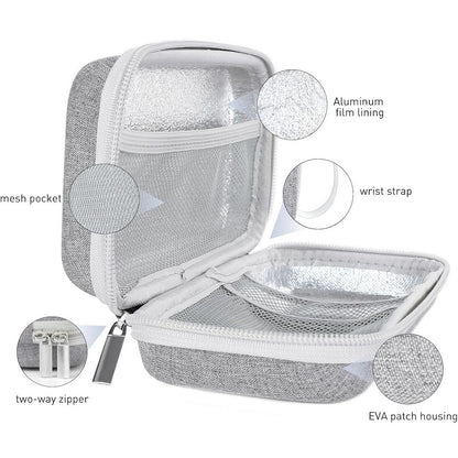 Insulin Cooler Travel Case EVA Insulation Travel Medicine Kit for Diabetes Care-Grey